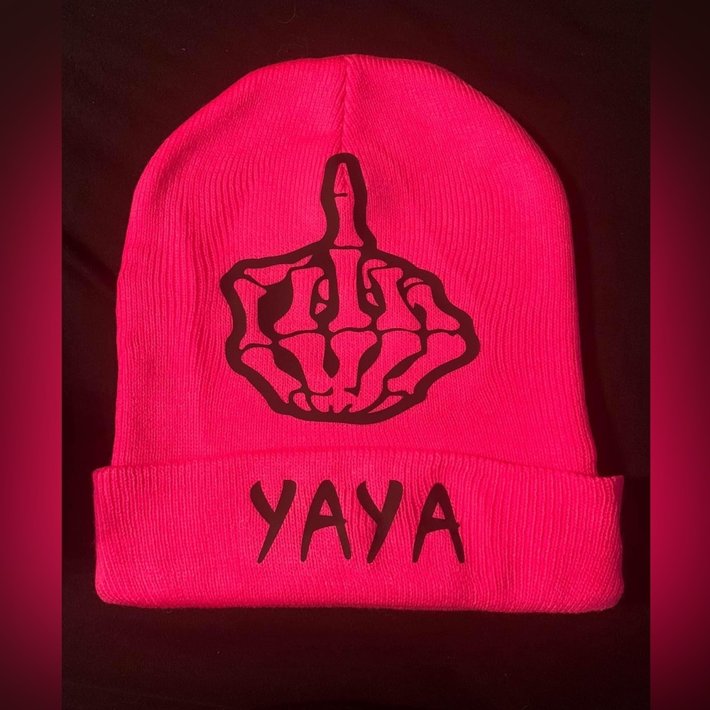 YAYASCustoms bright pink toque